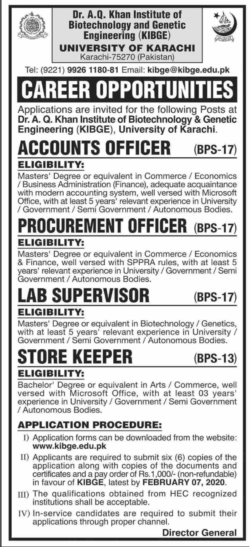 University of Karachi Jobs
