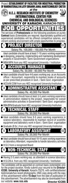 University Of Karachi Jobs